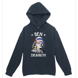 Ben Drankin 4th Of July Benjamin Franklin Usa Flag Urban Pullover Hoodie