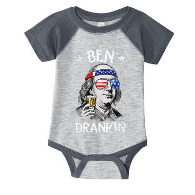 Ben Drankin 4th Of July Benjamin Franklin Usa Flag Infant Baby Jersey Bodysuit