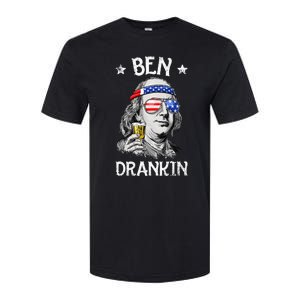 Ben Drankin 4th Of July Benjamin Franklin Usa Flag Softstyle CVC T-Shirt