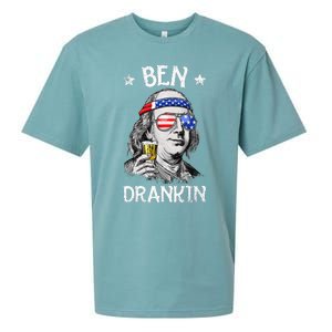 Ben Drankin 4th Of July Benjamin Franklin Usa Flag Sueded Cloud Jersey T-Shirt