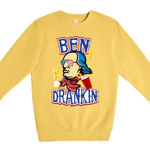 Ben Drankin 4th Of July Funny Beer Ing Beer Pong Top Funny Gift Premium Crewneck Sweatshirt