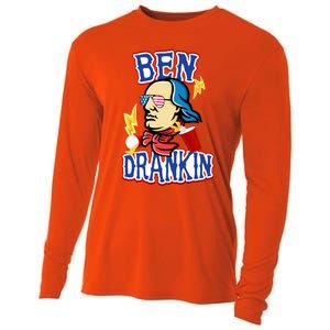 Ben Drankin 4th Of July Funny Beer Ing Beer Pong Top Funny Gift Cooling Performance Long Sleeve Crew