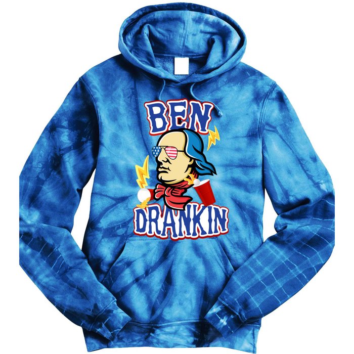 Ben Drankin 4th Of July Funny Beer Ing Beer Pong Top Funny Gift Tie Dye Hoodie