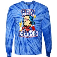 Ben Drankin 4th Of July Funny Beer Ing Beer Pong Top Funny Gift Tie-Dye Long Sleeve Shirt