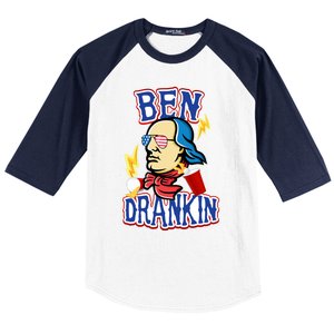 Ben Drankin 4th Of July Funny Beer Ing Beer Pong Top Funny Gift Baseball Sleeve Shirt