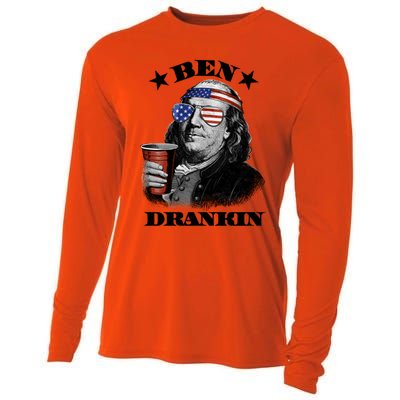 Ben Drankin 4th Of July Funny Usa Franklin Ing Gift Cooling Performance Long Sleeve Crew