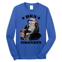 Ben Drankin 4th Of July Funny Usa Franklin Ing Gift Long Sleeve Shirt