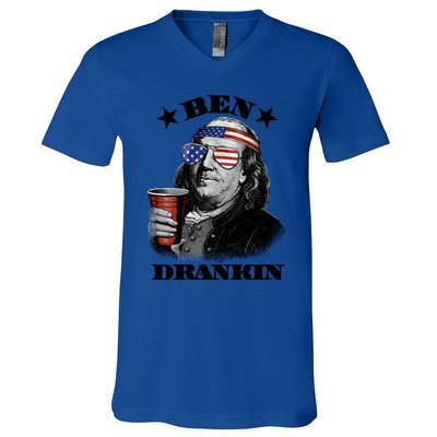 Ben Drankin 4th Of July Funny Usa Franklin Ing Gift V-Neck T-Shirt