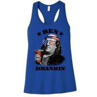 Ben Drankin 4th Of July Funny Usa Franklin Ing Gift Women's Racerback Tank