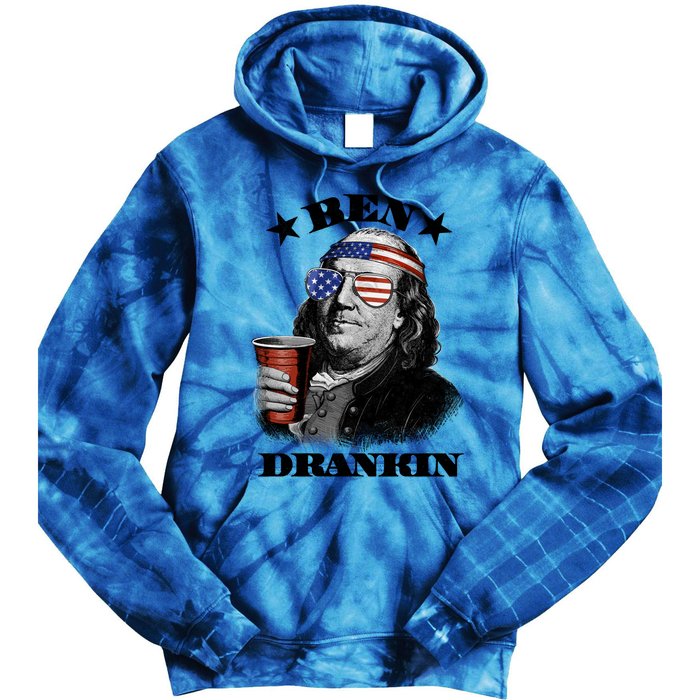 Ben Drankin 4th Of July Funny Usa Franklin Ing Gift Tie Dye Hoodie