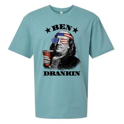 Ben Drankin 4th Of July Funny Usa Franklin Ing Gift Sueded Cloud Jersey T-Shirt