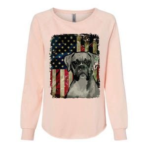 Boxer Dog 4th Of July American Flag Patriotic Womens California Wash Sweatshirt