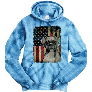 Boxer Dog 4th Of July American Flag Patriotic Tie Dye Hoodie