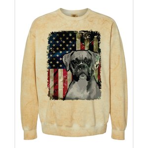 Boxer Dog 4th Of July American Flag Patriotic Colorblast Crewneck Sweatshirt