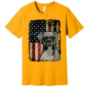 Boxer Dog 4th Of July American Flag Patriotic Premium T-Shirt