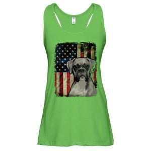 Boxer Dog 4th Of July American Flag Patriotic Ladies Essential Flowy Tank