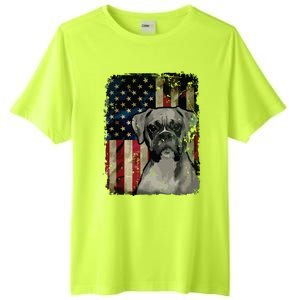 Boxer Dog 4th Of July American Flag Patriotic Tall Fusion ChromaSoft Performance T-Shirt