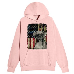 Boxer Dog 4th Of July American Flag Patriotic Urban Pullover Hoodie