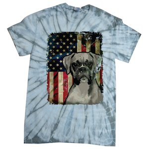 Boxer Dog 4th Of July American Flag Patriotic Tie-Dye T-Shirt