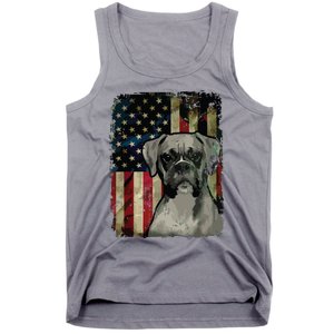 Boxer Dog 4th Of July American Flag Patriotic Tank Top