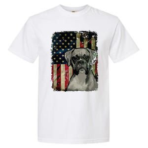 Boxer Dog 4th Of July American Flag Patriotic Garment-Dyed Heavyweight T-Shirt