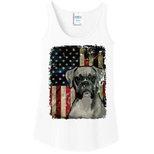 Boxer Dog 4th Of July American Flag Patriotic Ladies Essential Tank