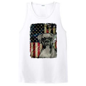 Boxer Dog 4th Of July American Flag Patriotic PosiCharge Competitor Tank