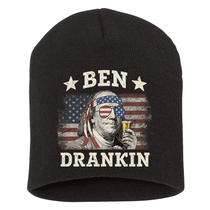 Ben Drankin 4th Of July Patriotic Funny Short Acrylic Beanie