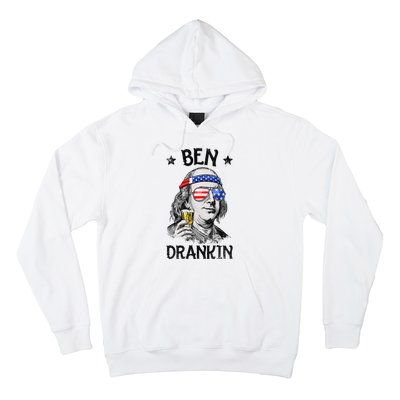 Ben Drankin 4th of July Benjamin Franklin American Flag Hoodie