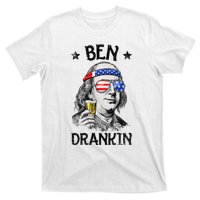 Ben Drankin 4th of July Benjamin Franklin American Flag T-Shirt