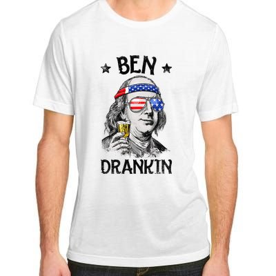 Ben Drankin 4th of July Benjamin Franklin American Flag Adult ChromaSoft Performance T-Shirt