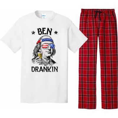 Ben Drankin 4th of July Benjamin Franklin American Flag Pajama Set