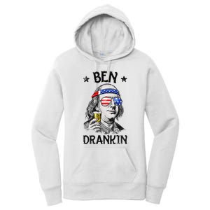 Ben Drankin 4th of July Benjamin Franklin American Flag Women's Pullover Hoodie