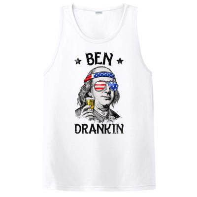 Ben Drankin 4th of July Benjamin Franklin American Flag PosiCharge Competitor Tank