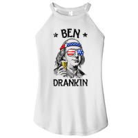 Ben Drankin 4th of July Benjamin Franklin American Flag Women's Perfect Tri Rocker Tank