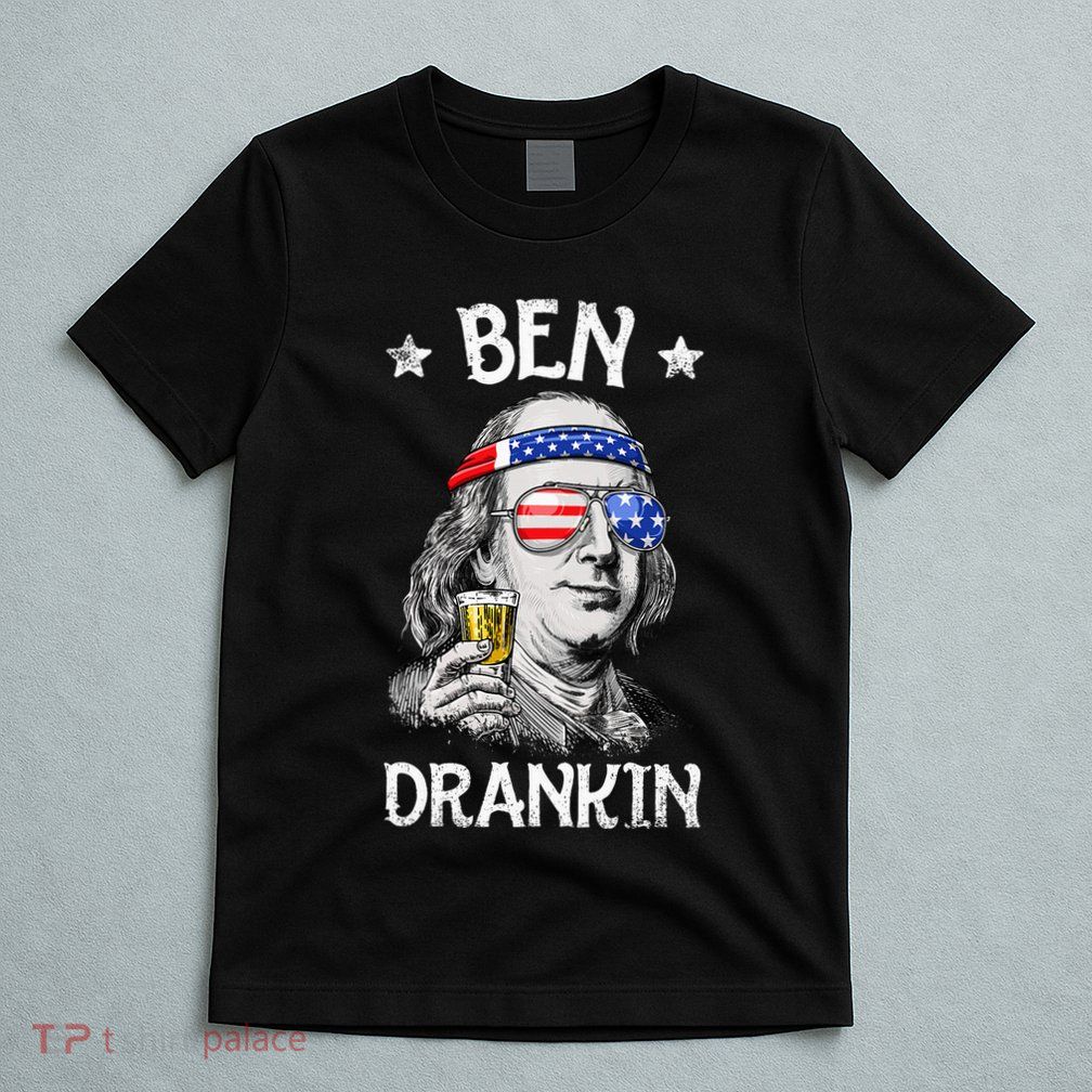 Ben Drankin 4th Of July Benjamin Franklin Women Usa Flag T-Shirt