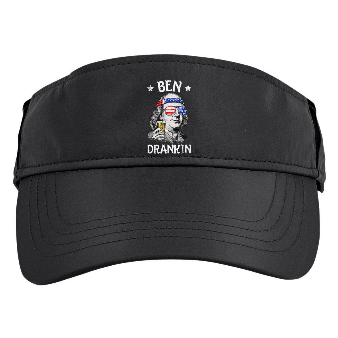 Ben Drankin 4th Of July Benjamin Franklin Women Usa Flag Adult Drive Performance Visor