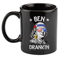 Ben Drankin 4th Of July Benjamin Franklin Women Usa Flag 11oz C Handle Ceramic Mug