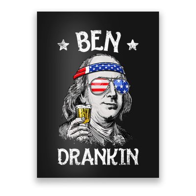 Ben Drankin 4th Of July Benjamin Franklin Women Usa Flag Poster