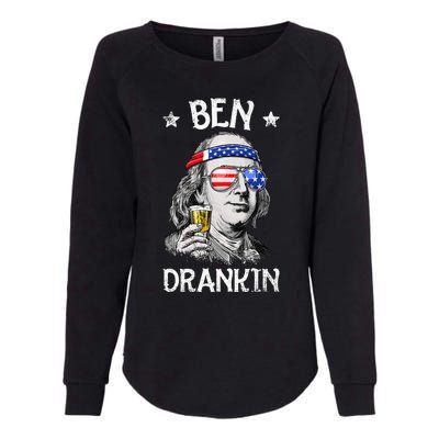 Ben Drankin 4th Of July Benjamin Franklin Women Usa Flag Womens California Wash Sweatshirt