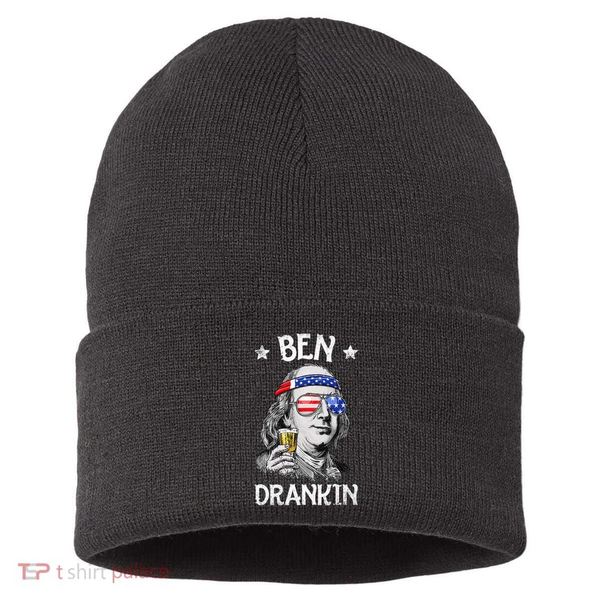 Ben Drankin 4th Of July Benjamin Franklin Women Usa Flag Sustainable Knit Beanie
