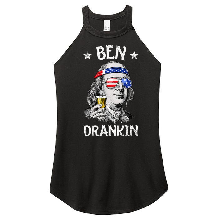 Ben Drankin 4th Of July Benjamin Franklin Women Usa Flag Women’s Perfect Tri Rocker Tank