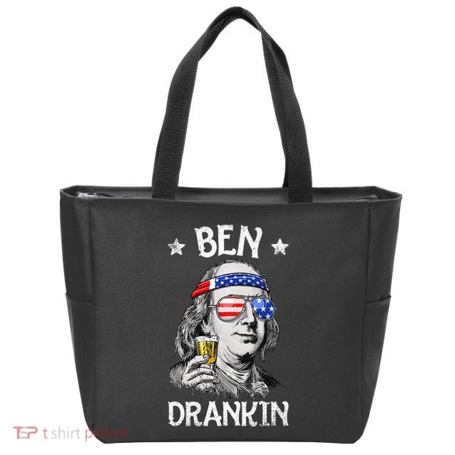 Ben Drankin 4th Of July Benjamin Franklin Women Usa Flag Zip Tote Bag