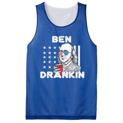 Ben Drankin 4th Of July Patriotic Funny Benjamin Franklin Meaningful Gift Mesh Reversible Basketball Jersey Tank