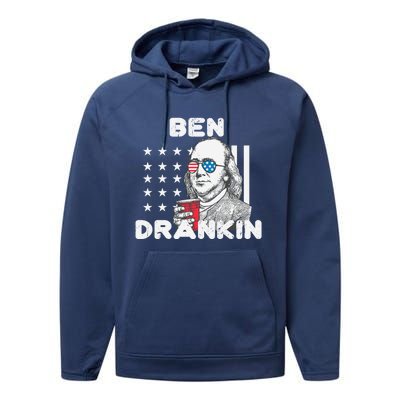 Ben Drankin 4th Of July Patriotic Funny Benjamin Franklin Meaningful Gift Performance Fleece Hoodie