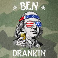 Ben Drankin 4th of July Benjamin Franklin Wo USA Flag Legacy Tie Dye Trucker Hat