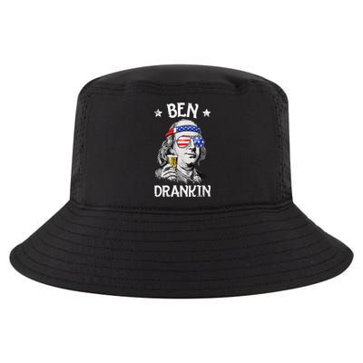 Ben Drankin 4th of July Benjamin Franklin Wo USA Flag Cool Comfort Performance Bucket Hat