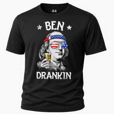 Ben Drankin 4th of July Benjamin Franklin Wo USA Flag Performance Shirt