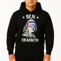 Ben Drankin 4th of July Benjamin Franklin Wo USA Flag Hoodie