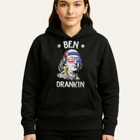 Ben Drankin 4th of July Benjamin Franklin Wo USA Flag Hoodie